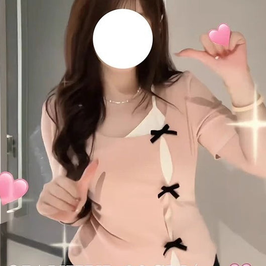 Blusa Elegante Talla Grande con Diseño Doble Capa y Moño