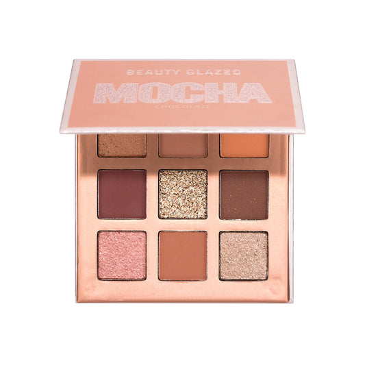 Paleta de Sombras 9 Colores Chocolate Perlado - Textura Cremosa Tipo Puré