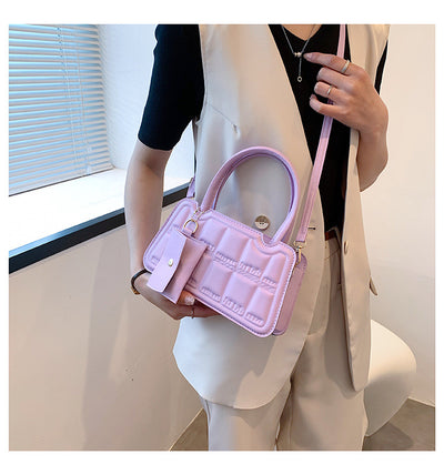 Bolsa de Hombro Multicolor con Textura Grid y Billetera - Tote Elegante para Mujer - Image 23