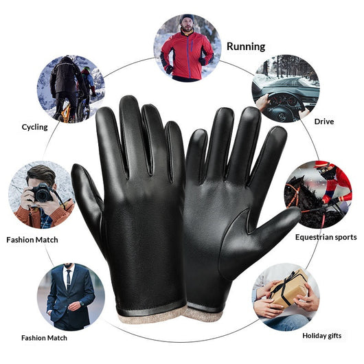 Guantes de Cuero para Hombre, Estilo Ejecutivo, Resistentes al Viento y Agua - Image 4