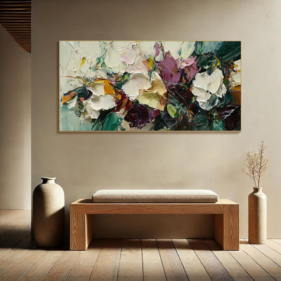 Cuadro de Flores al Óleo Pintado a Mano - Lienzo Artístico Decorativo para el Hogar - Image 3