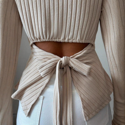 Blusa Manga Larga con Espalda Abierta Elegante - Image 3