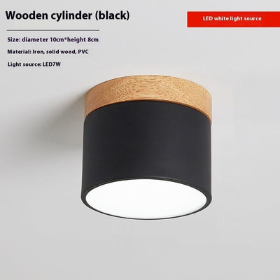Lámpara de Madera Maciza para Pasillo y Balcón - Diseño Minimalista Macaron - Image 6