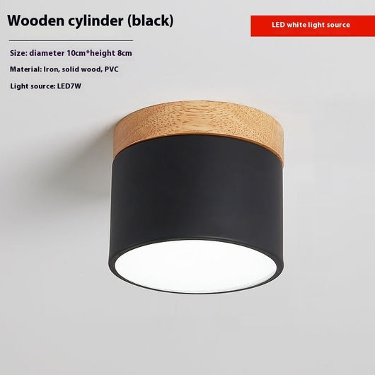 Lámpara de Madera Maciza para Pasillo y Balcón - Diseño Minimalista Macaron - Image 6