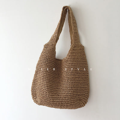 Bolsa de Playa Tejida a Mano - Bolso de Hombro Verano Capacidad Grande - Image 4