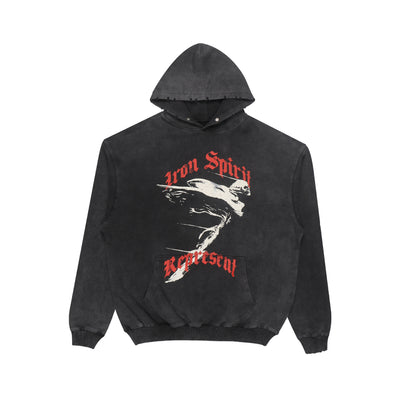 Sudadera Oversized con Estampado de Ángel Metalizado Efecto Desgastado - Image 6
