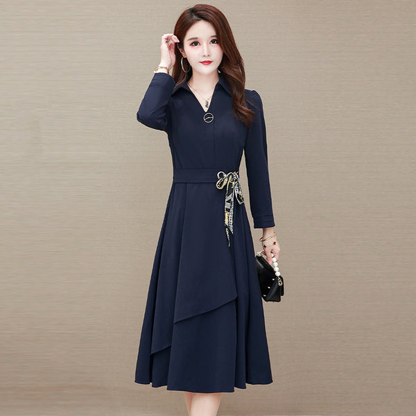 Falda Midi Elegante para Mamás con Cintura Ajustada