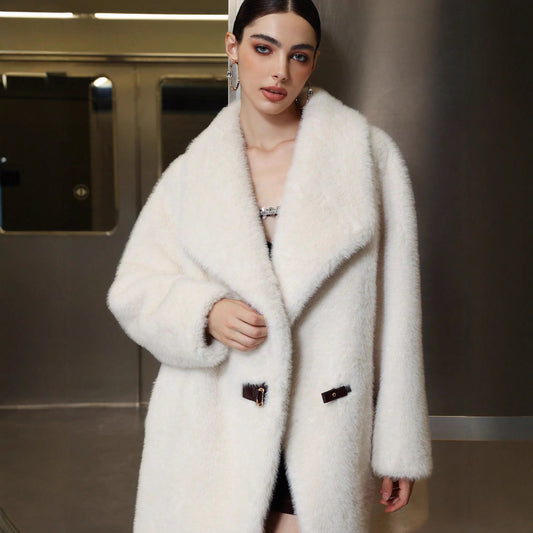 Chaqueta Casual de Cuello Abrigada con Pelaje para Mujer - Image 2