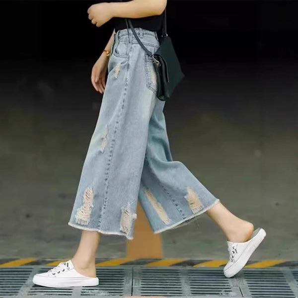 Pantalón Ancho Cintura Alta Retro Estilizante
