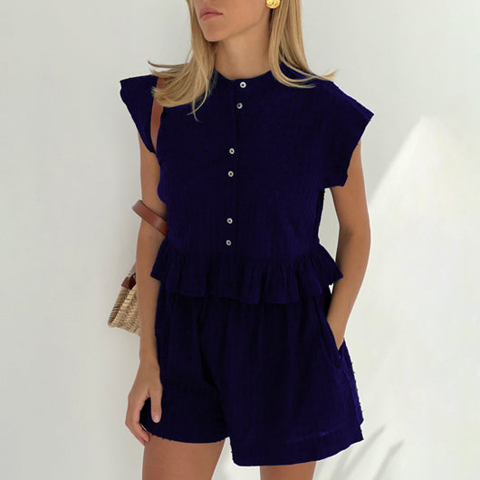 Conjunto de Verano Jacquard: Camisa y Shorts de Manga Corta - Image 22