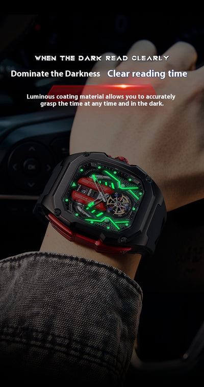 Reloj Tonneau de Lujo Hueco 3D con Luminiscencia y Resistencia al Agua - Image 15