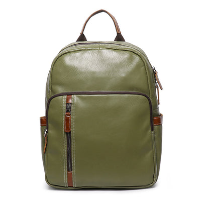 Mochila de Cuero Viaje Bicolor - Bolso Escolar Piel Suave Premium - Image 6