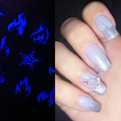 Set de Stickers para Uñas Efecto Llama Fluorescente - Diseños Estrella Ins Color - Image 9