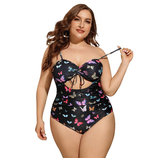 Traje de Baño Enterizo Estampado Talla Grande para Mujer - Image 3