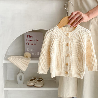 Cardigan Tejido Crema de Manga Larga - Suéter Abrigo Elegante - Image 3