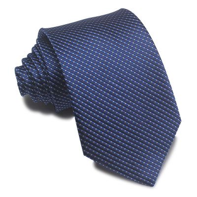 Corbata Jacquard Rayada 8CM para Hombre - Rojo, Negro y Azul - Image 9