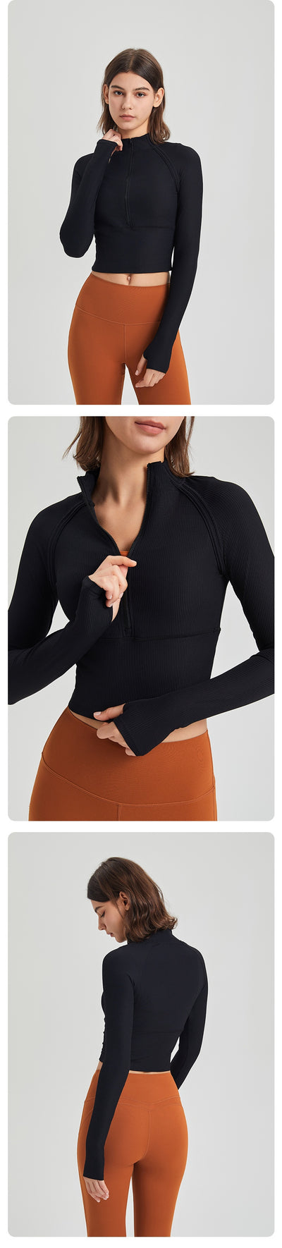 Conjunto de Yoga Entallado con Cierre Frontal - Tela de Secado Rápido para Otoño - Image 13