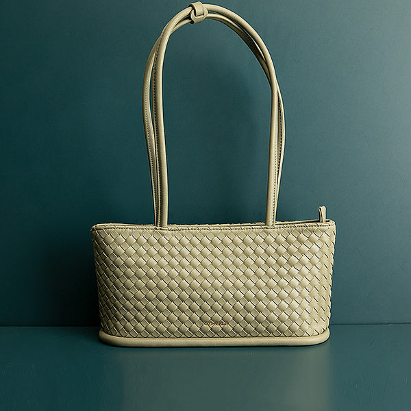 Bolsa Tote Vintage Trenzada con Asa de Hombro