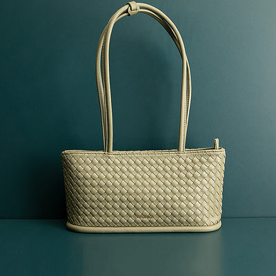 Bolsa Tote Vintage Trenzada con Asa de Hombro