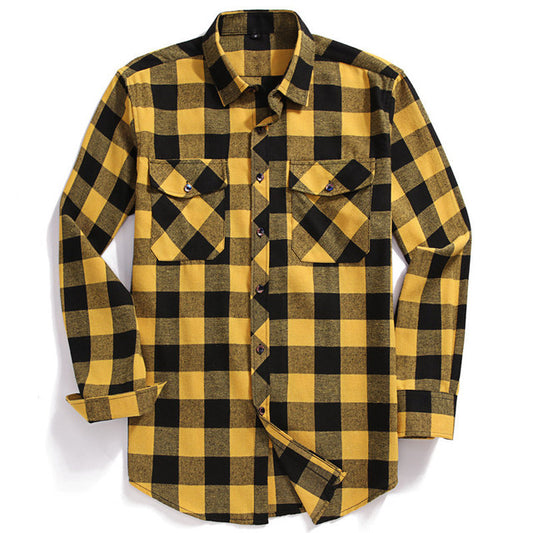 Camisa de Franela Cuadriculada Casual para Hombre con Bolsillos de Pecho - Image 2