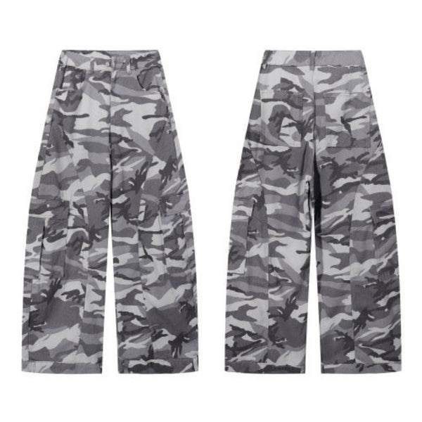 Pantalones Holgados Camuflaje Estilo Street Americano - Pierna Ancha Casual