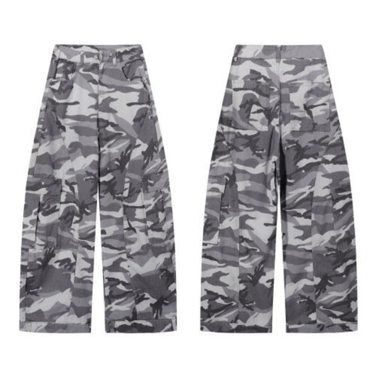 Pantalones Holgados Camuflaje Estilo Street Americano - Pierna Ancha Casual - Image 2