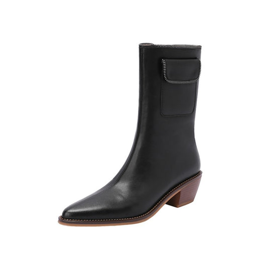 Botas Tobilleras Estilo Knight con Tacón Bajo y Cierre Lateral - Image 6