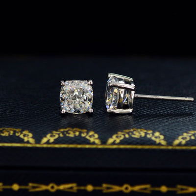 Aretes de Plata Esterlina 925 con Diamante de Alto Carbono Corte Cojín - Image 12
