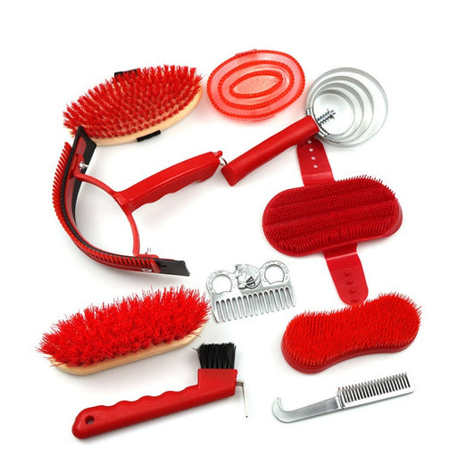 Set Completo de 10 Piezas para Limpieza de Caballos y Establos