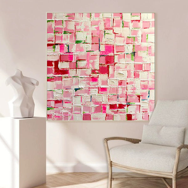 Cuadro Abstracto Moderno Pintado a Mano - Arte Acrílico Colorido para Habitaciones Infantiles y Decoración del Hogar