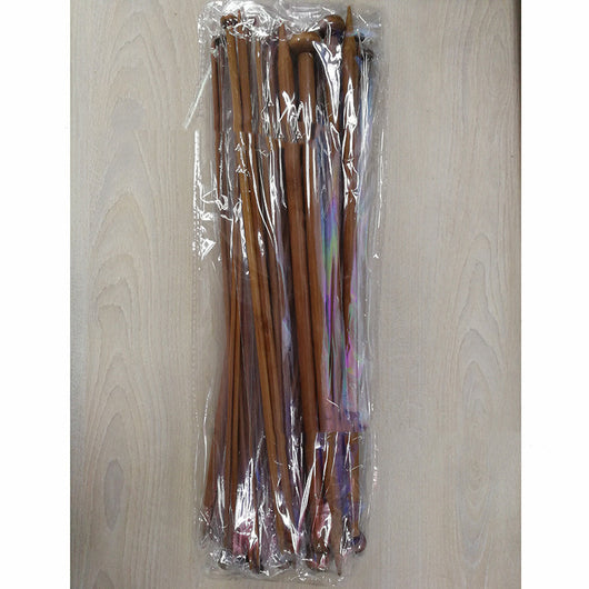Agujas de Tejer Redondas de Bambú Carbonizado 36cm para Suéteres - Image 8