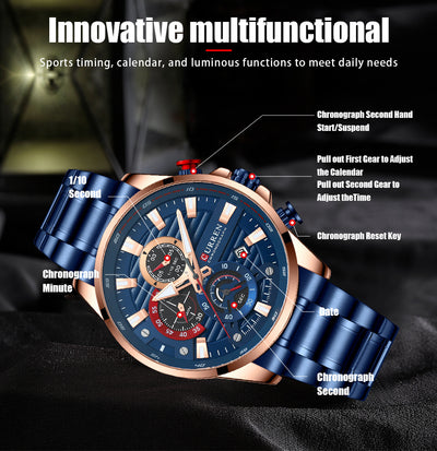 Reloj Deportivo de Acero Inoxidable con Seis Esferas - Cuarzo Precisión - Image 14