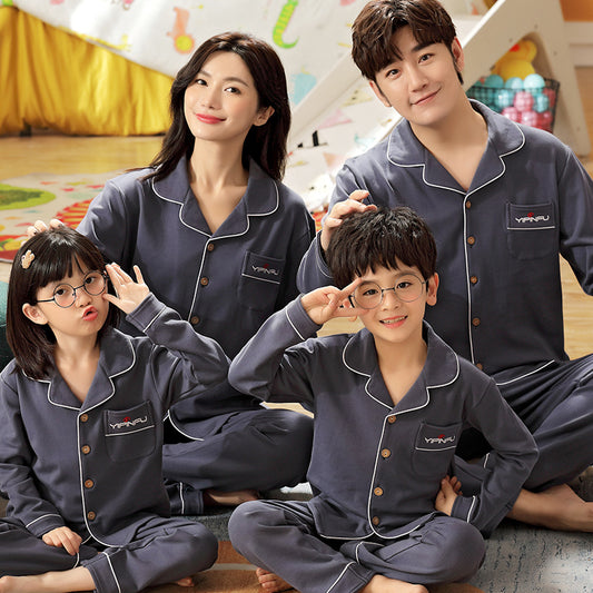 Pijamas Familiares de Algodón - Manga Larga Primavera Otoño