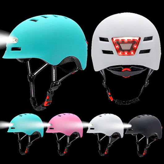 Casco de Ciclismo con Iluminación Frontal y Luz de Alerta Trasera