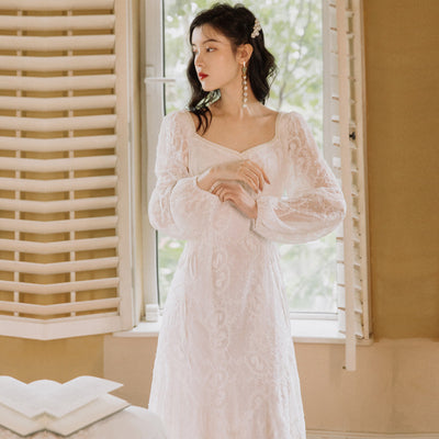Vestido Blanco de Manga Larga Primer Amor - Estilo Romántico para Citas - Image 7
