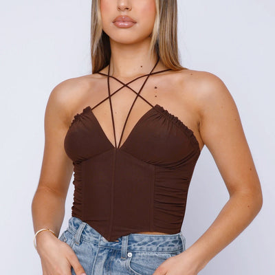Blusa Tipo Camiseta con Pliegues Espiga y Escote Cruzado - Image 4