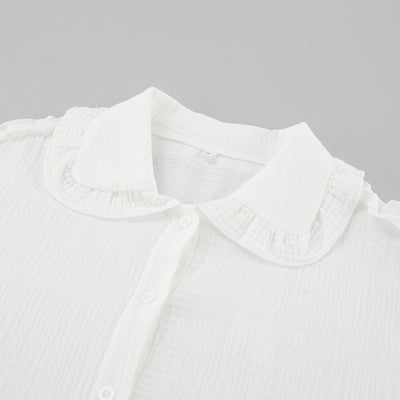 Blusa Larga de Encaje Suelta con Manga Larga para Mujer - Image 11