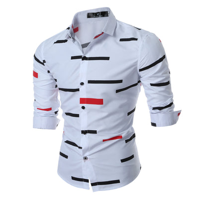 Camisa Estampada Geométrica Primavera para Hombre - Diseño Moderno - Image 9