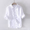 Camisa de Lino Blanca Manga Larga para Hombre
