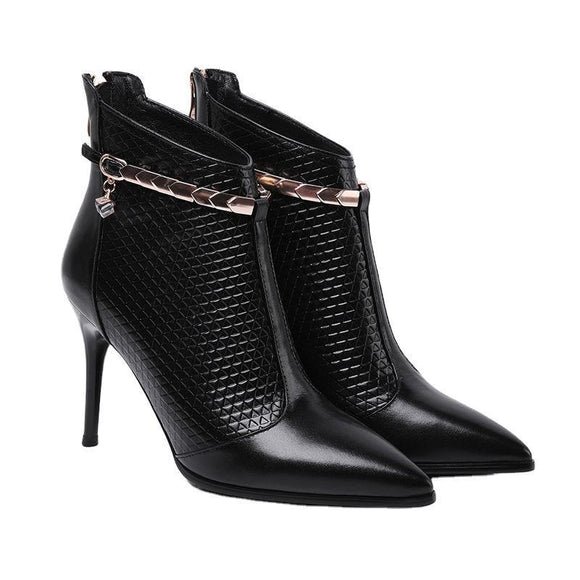 Botas Cortas de Tacón Stiletto Puntiagudo para Mujer