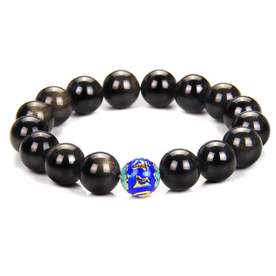 Pulsera de Piedra Ágata Multicolor con Cuentas de Esmalte para Hombre - Image 10