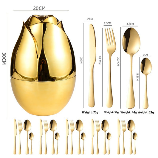 Juego de Cubiertos Acero Inoxidable 24 Piezas - Servicio de Cena Elegante - Image 7
