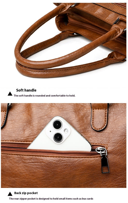 Bolso Mensajero de Cuero Suave - Cartera Ejecutiva para Commuter - Image 12