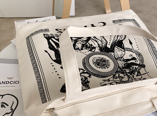 Bolsa de Lona para Mujer con Ilustración Artística Vintage - Image 11