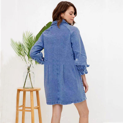 Jumpsuit Polo Denim con Mangas Farol - Image 8