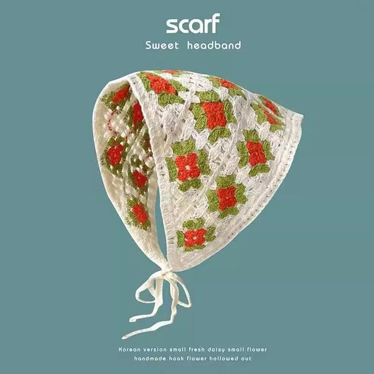 Pañuelo Triangular Tejido a Mano - Bandana Dulce para Mujer - Image 20