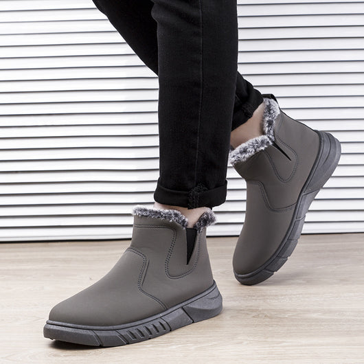 Botas de Invierno para Hombre con Diseño V Cutout y Forro de Peluche - Image 5