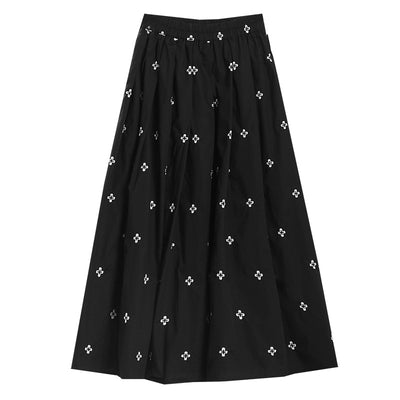 Falda A-Line Asimétrica Bordada Largo Medio para Mujer - Image 2