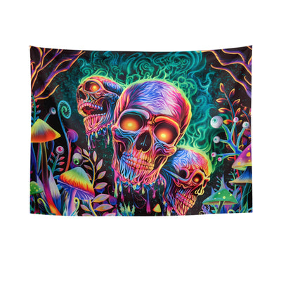 Tapiz Calavera Fluorescente Reactivo a Luz Negra UV - Image 4