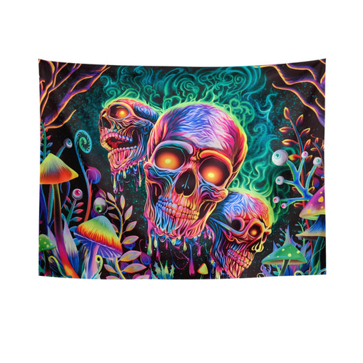 Tapiz Calavera Fluorescente Reactivo a Luz Negra UV - Image 4